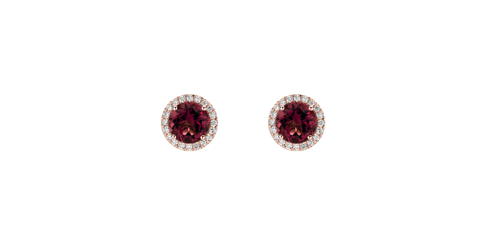Diamond earrings with Rhodolite Eternal Sunshine