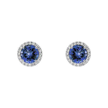 Diamond earrings with Tanzanite Eternal Sunshine