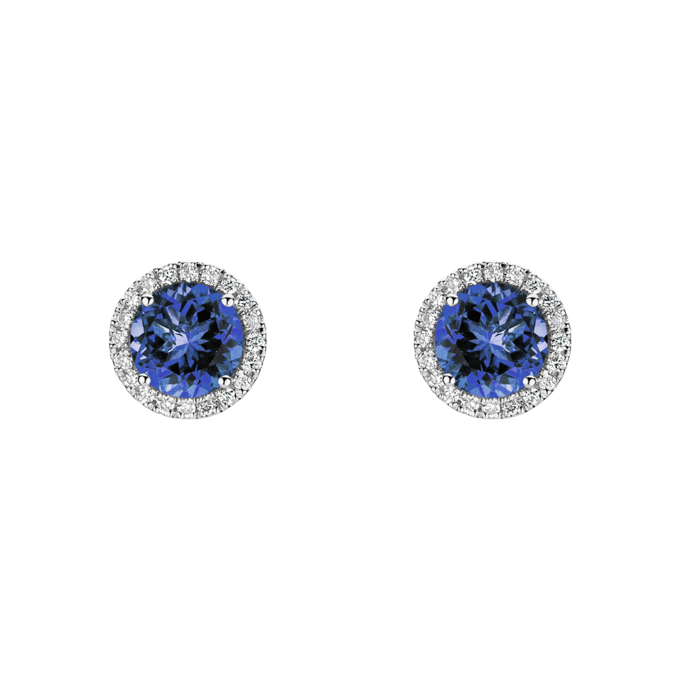 Diamond earrings with Tanzanite Eternal Sunshine