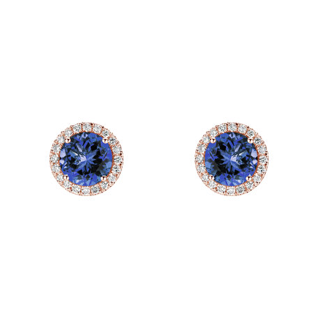 Diamond earrings with Tanzanite Eternal Sunshine