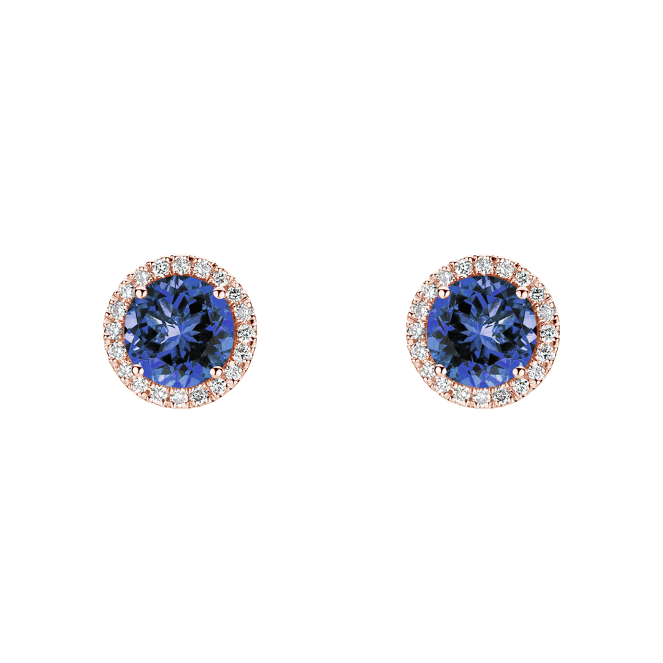 Diamond earrings with Tanzanite Eternal Sunshine