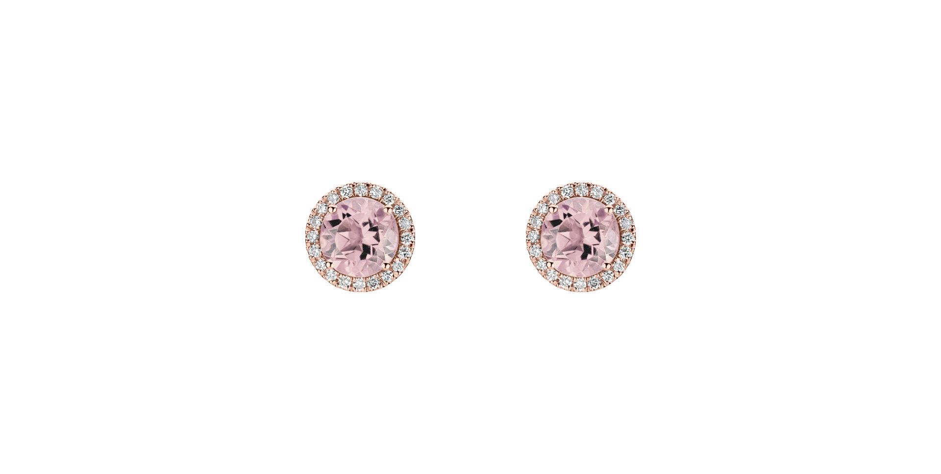 Diamond earrings with Rose Quartz Eternal Sunshine