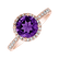 Diamond ring with Amethyst Brazil Sparkly Bonbon2