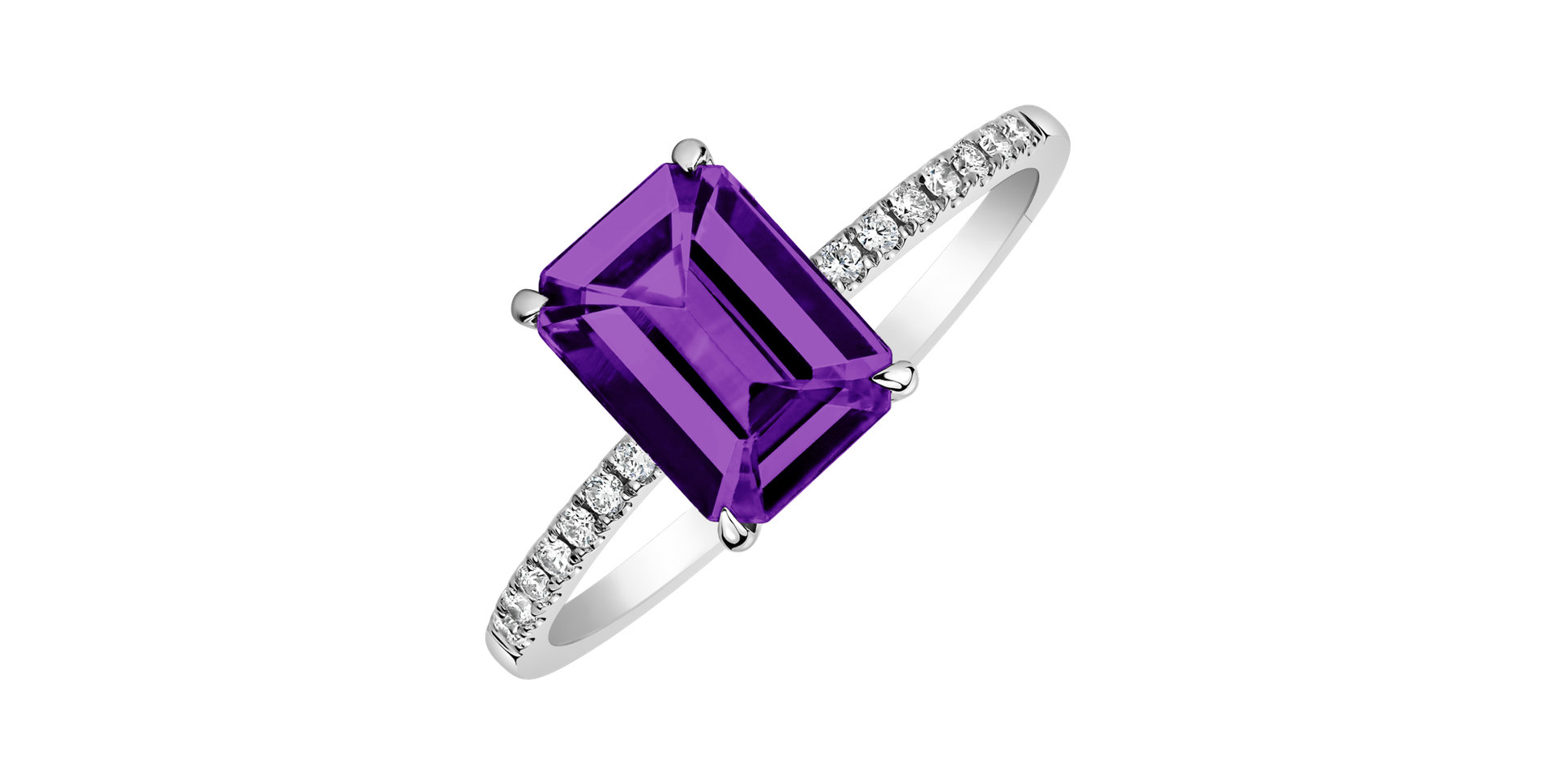 Diamond ring with Amethyst Brazil Perfect Promise