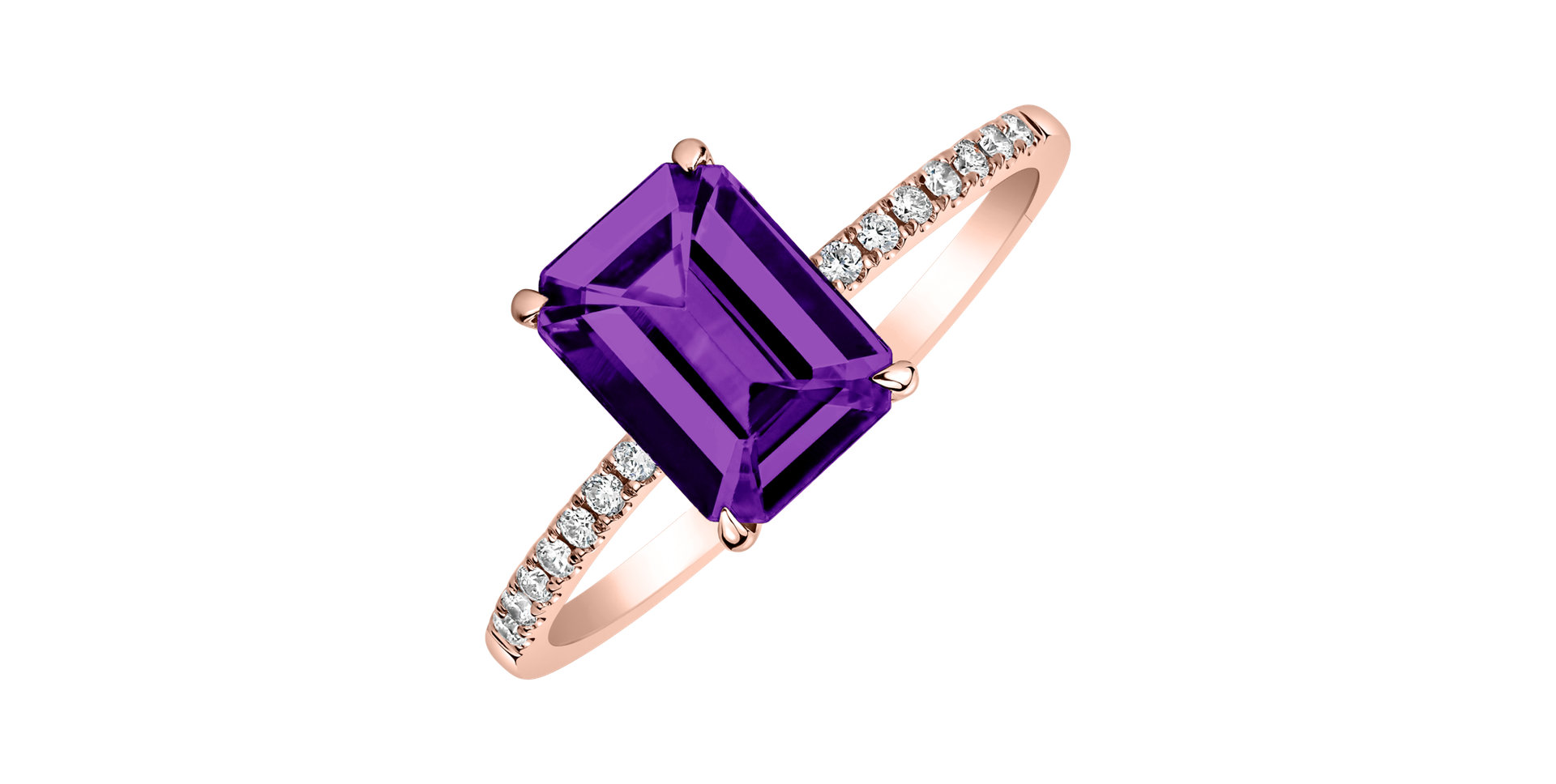 Diamond ring with Amethyst Brazil Perfect Promise