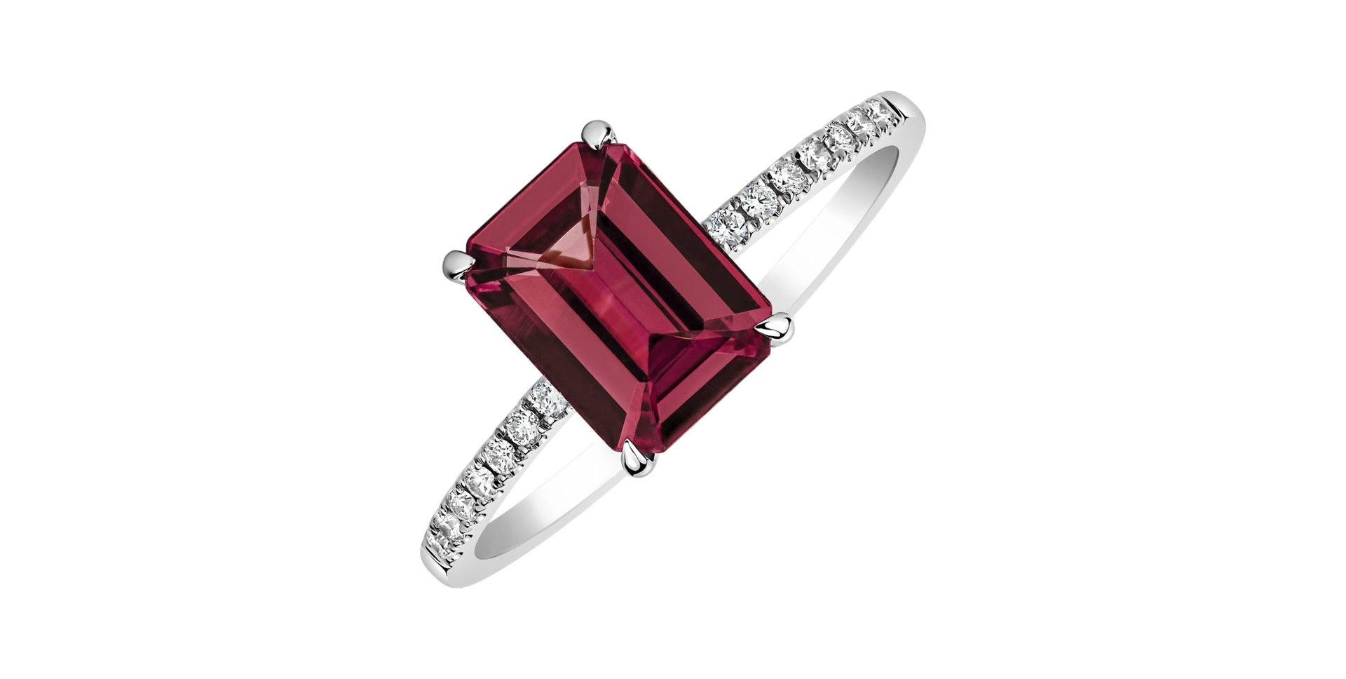 Diamond ring with Rhodolite Perfect Promise