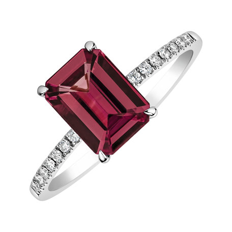Diamond ring with Rhodolite Perfect Promise