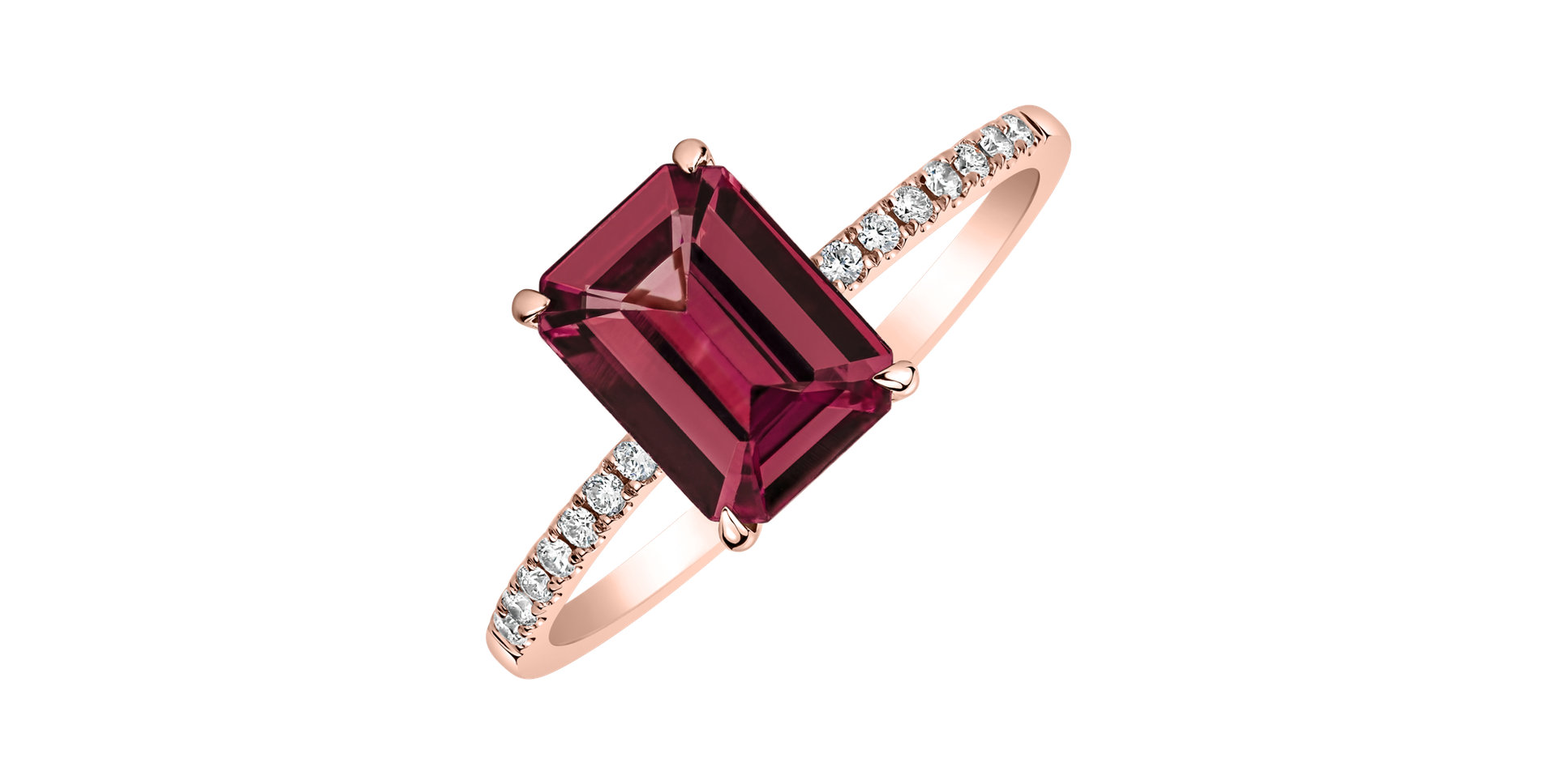 Diamond ring with Rhodolite Perfect Promise