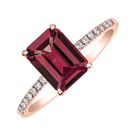 Diamond ring with Rhodolite Perfect Promise