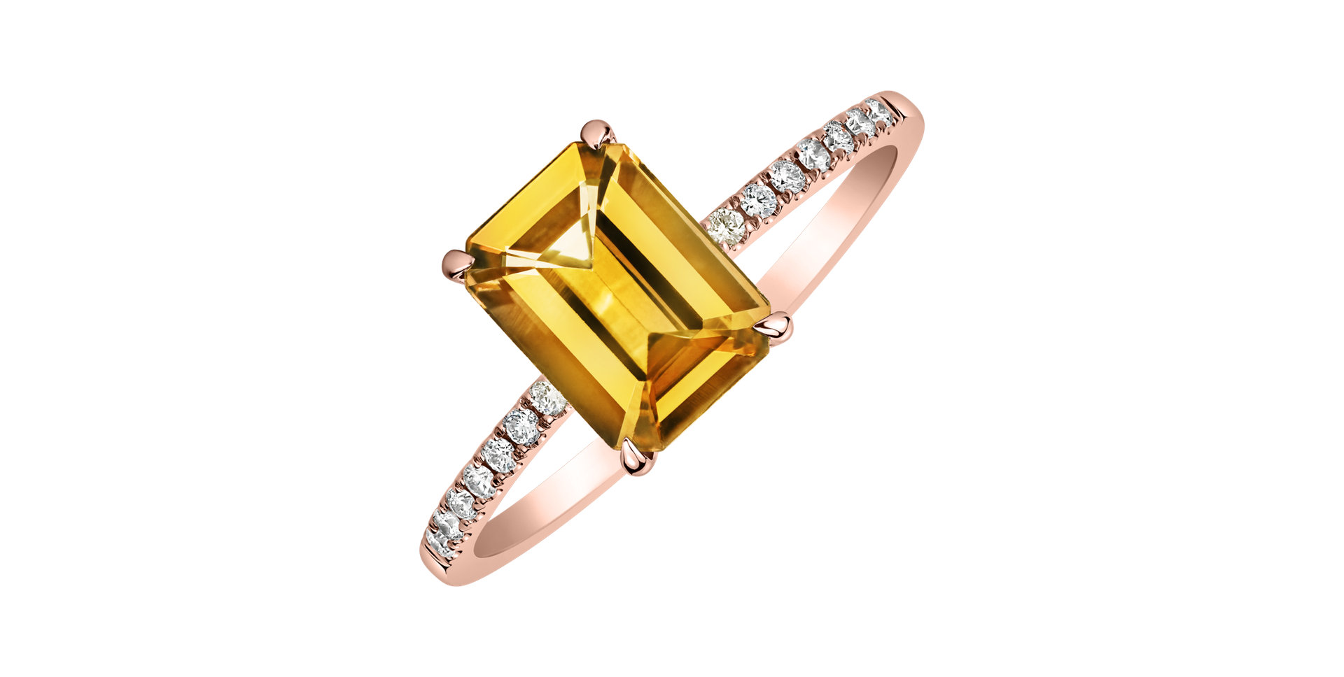 Diamond ring with Citrine Perfect Promise