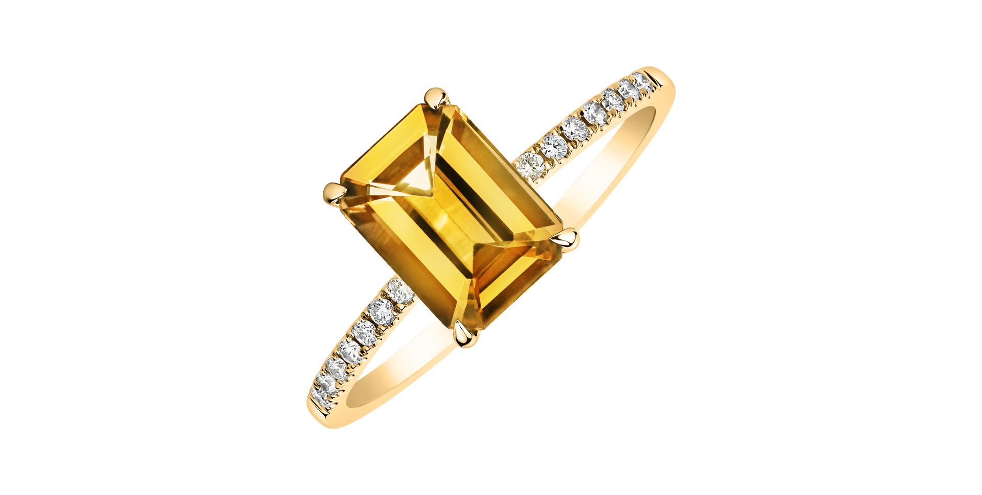 Diamond ring with Citrine Perfect Promise