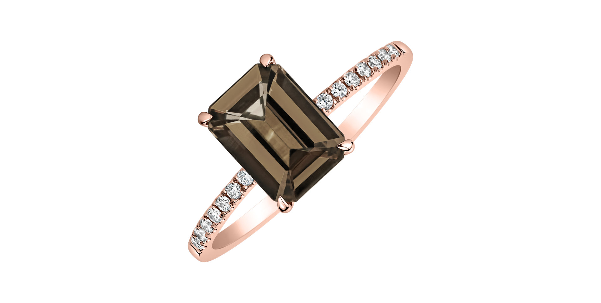 Diamond ring with Smoky Quartz Perfect Promise