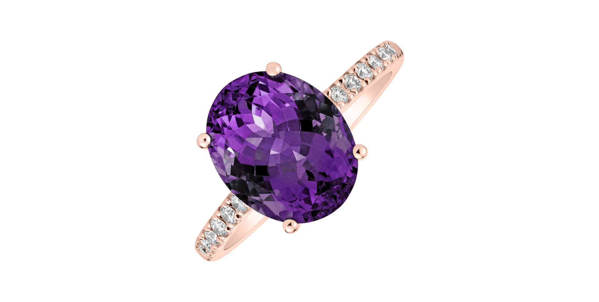 Diamond ring with Amethyst Brazil Playful Glamour