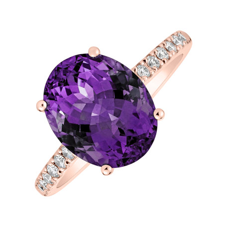 Diamond ring with Amethyst Brazil Playful Glamour