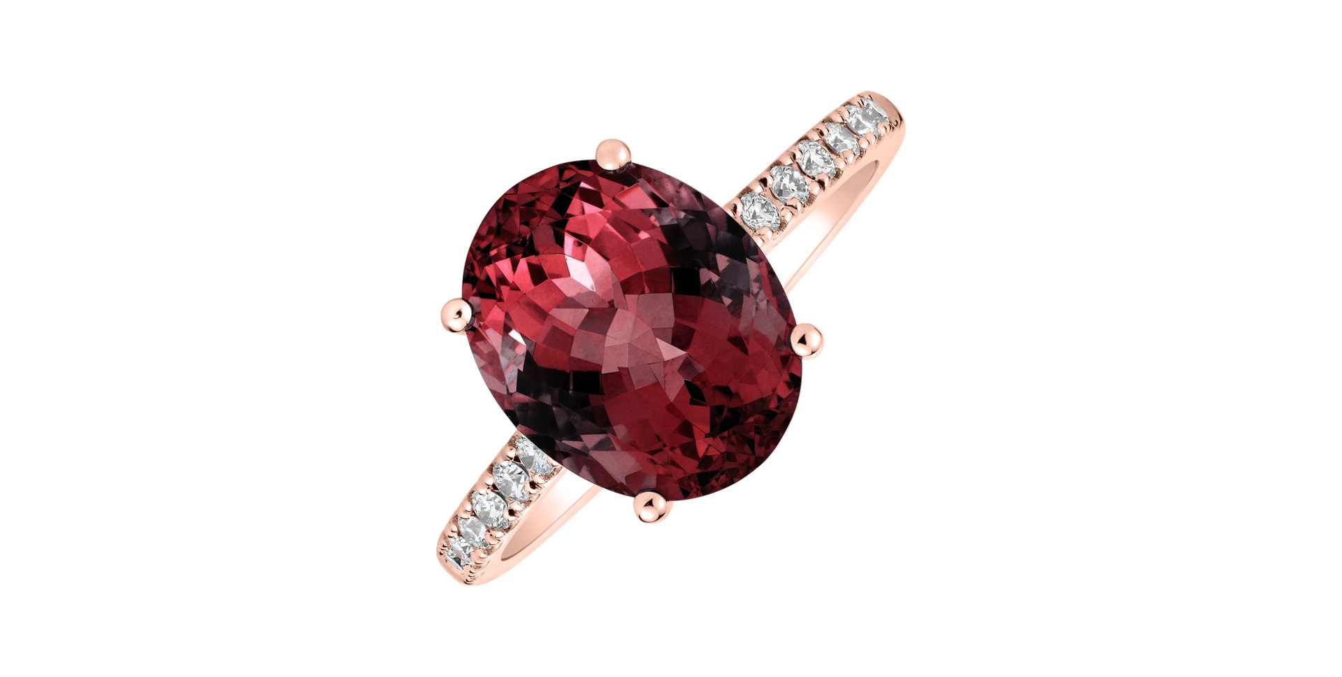 Diamond ring with Rhodolite Playful Glamour