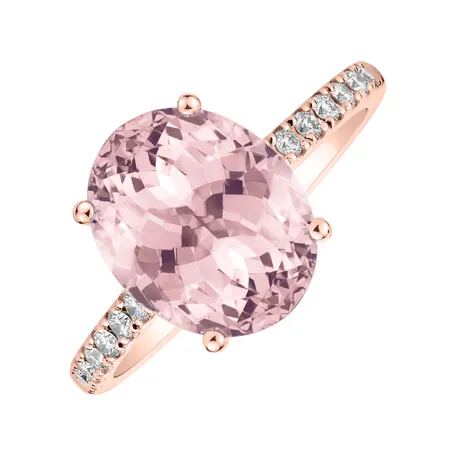 Diamond ring with Rose Quartz Playful Glamour