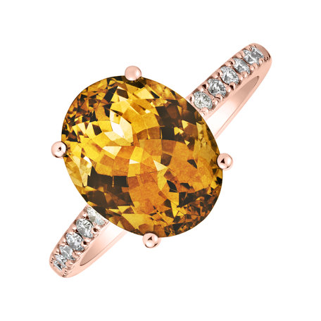 Diamond ring with Citrine Playful Glamour