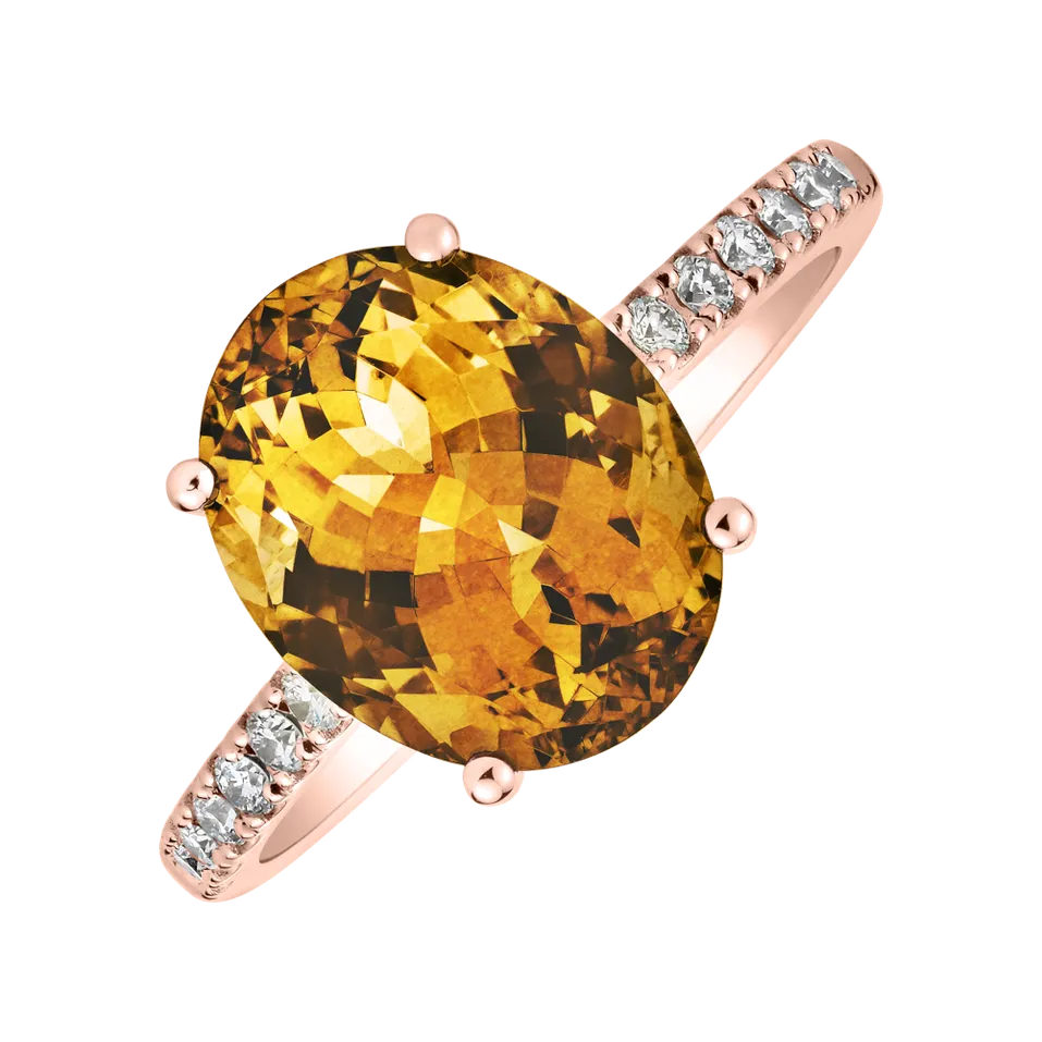 Diamond ring with Citrine Playful Glamour