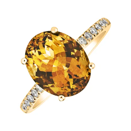 Diamond ring with Citrine Playful Glamour