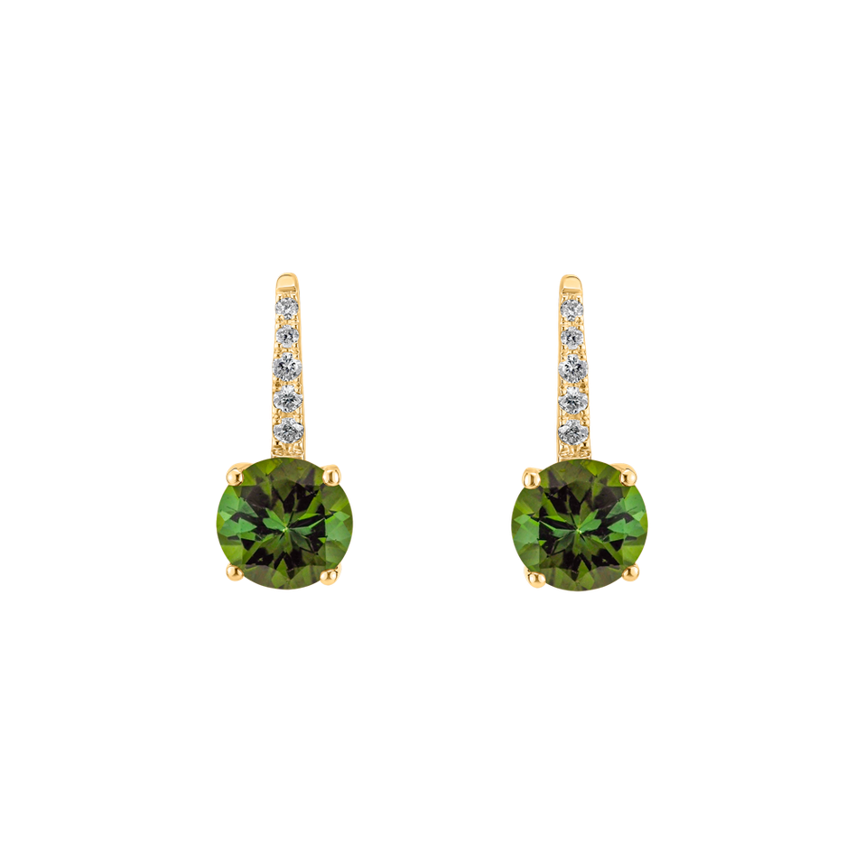 Diamond earrings with Tourmaline Fairytale Gentility