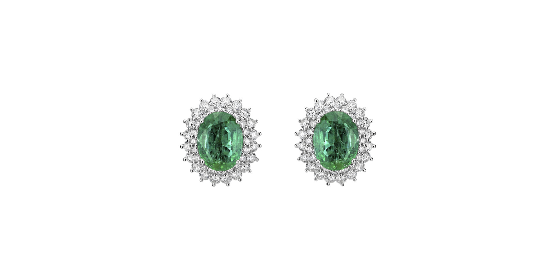 Diamond earrings with Emerald Princess Hope