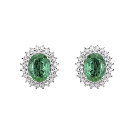 Diamond earrings with Emerald Princess Hope