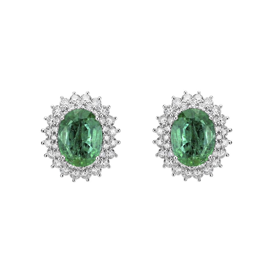 Diamond earrings with Emerald Princess Hope