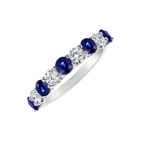 Diamond ring with Sapphire Galaxy