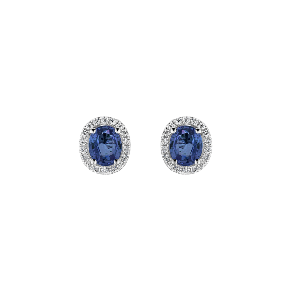 Diamond earrings with Sapphire Princess of Wales