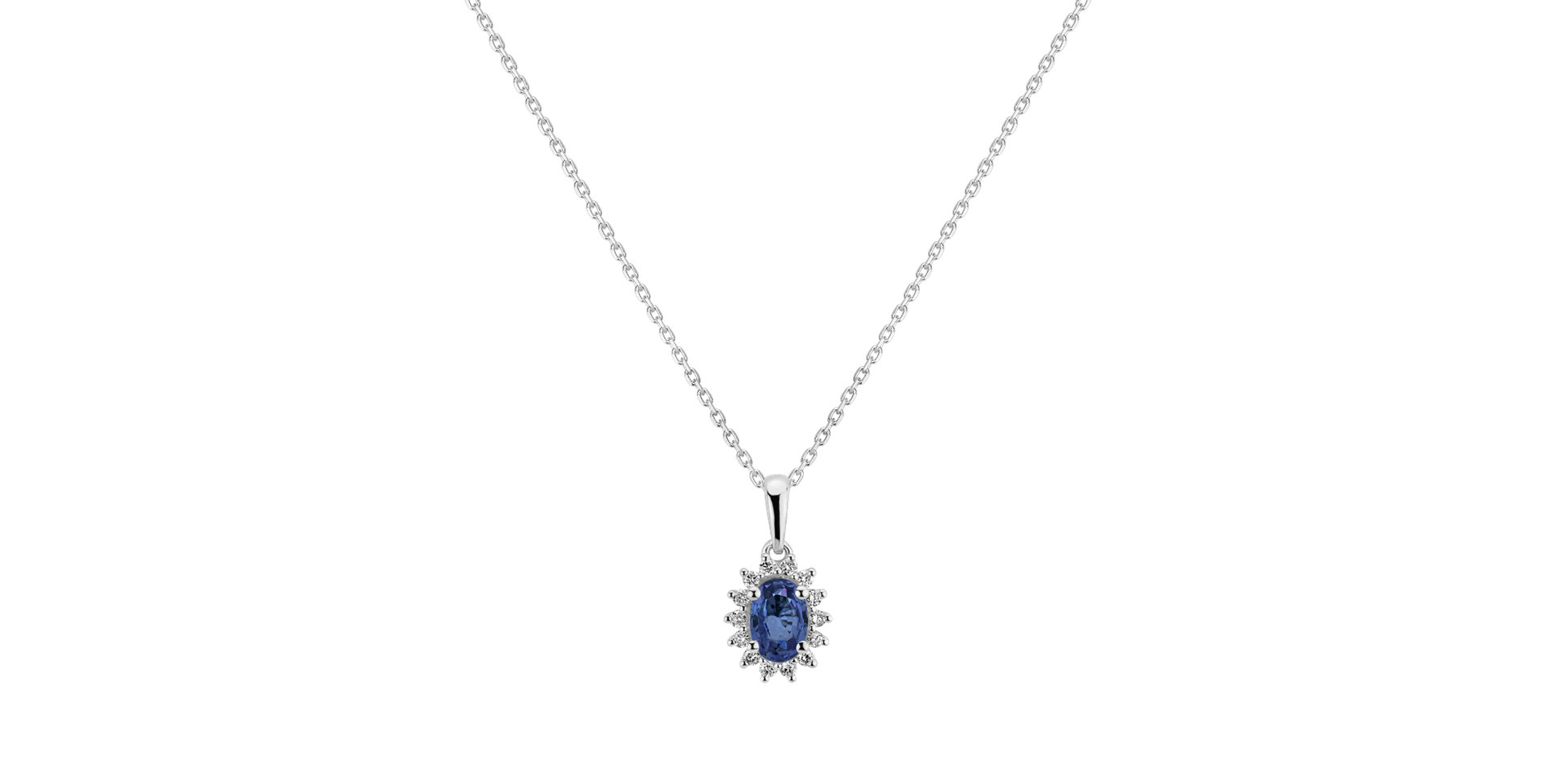 Diamond pendant with Sapphire Princess