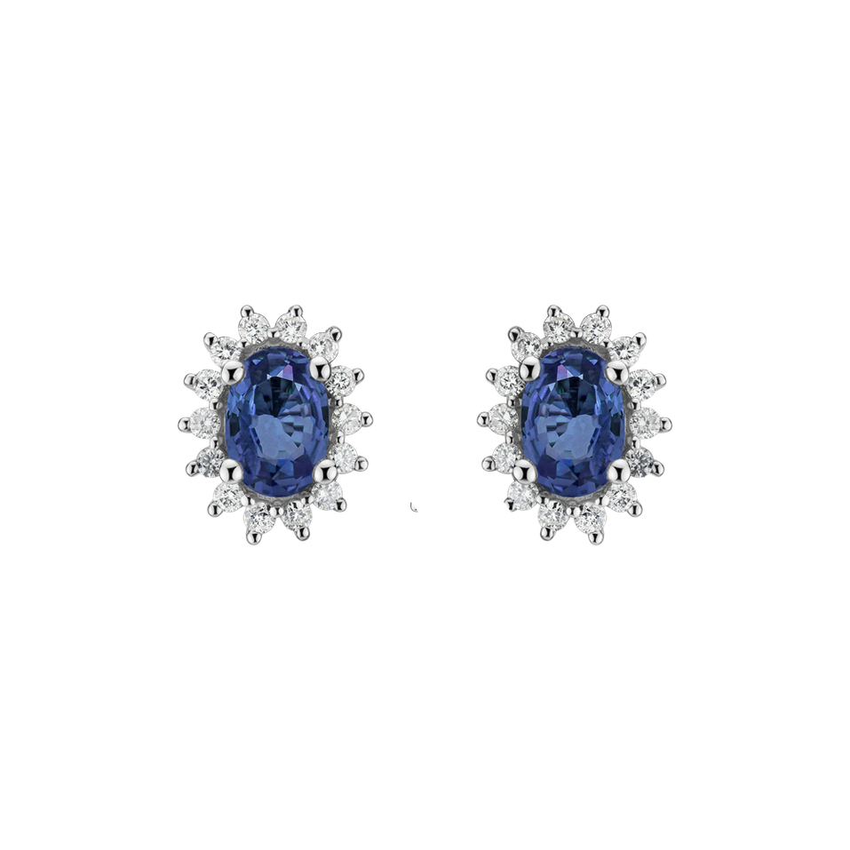 Diamond earrings with Sapphire Princess