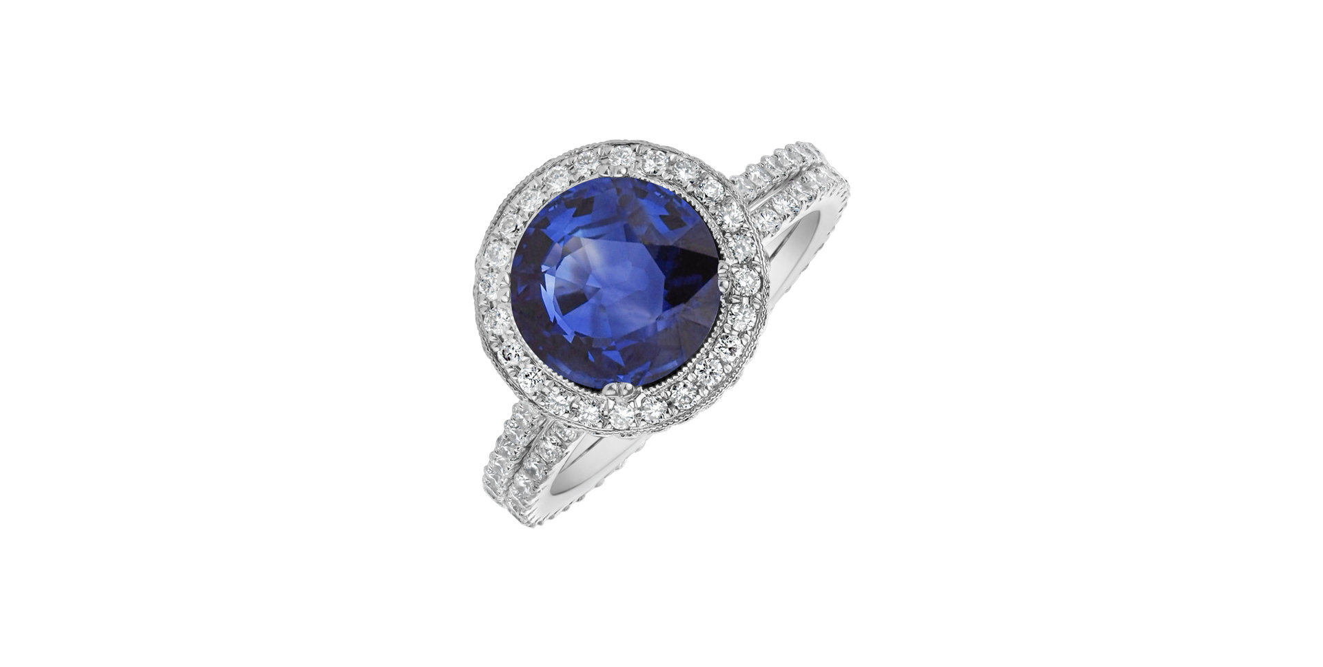Diamond ring with Sapphire Transmission