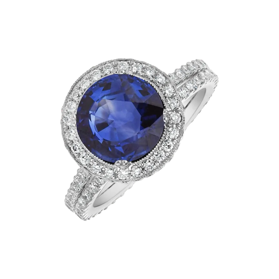Diamond ring with Sapphire Transmission