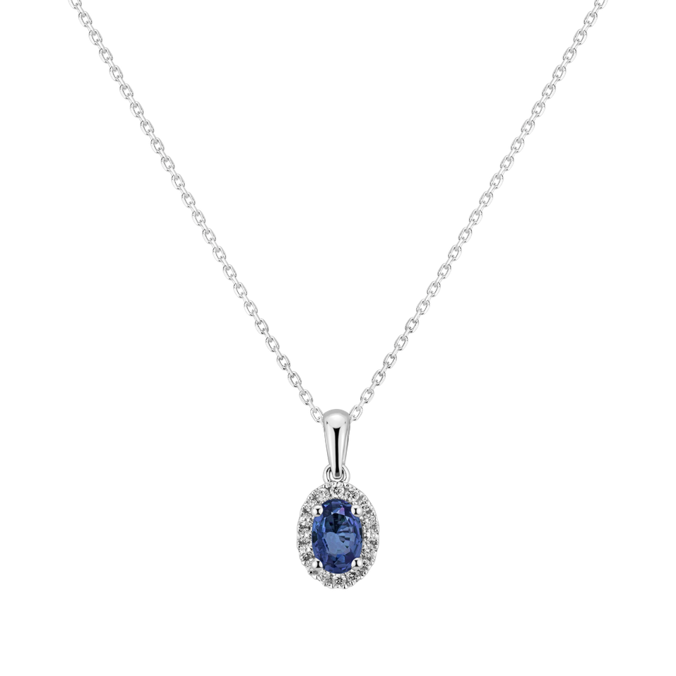 Diamond pendant with Sapphire Princess