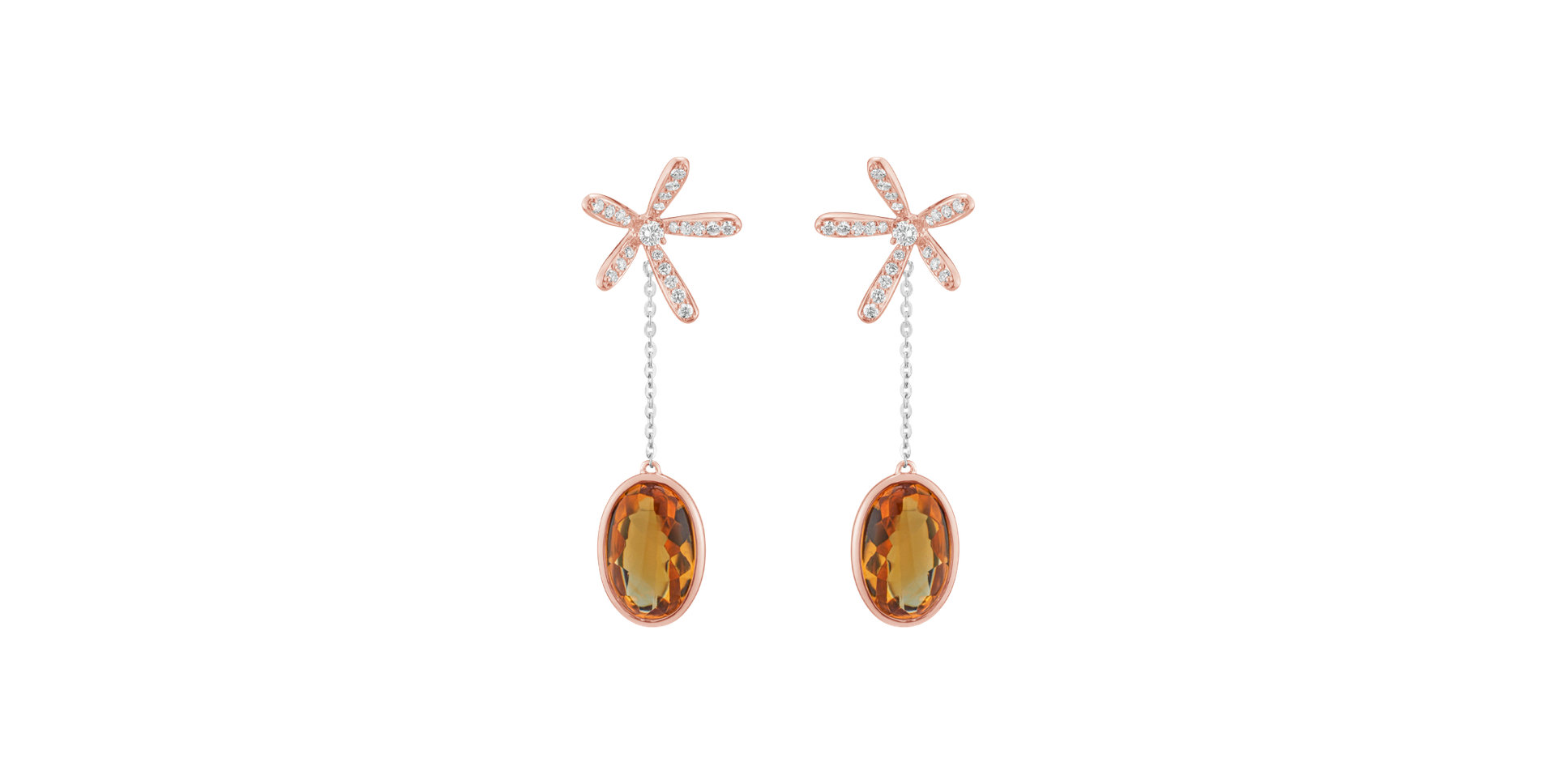 Diamond earrings with Citríne Kornelios