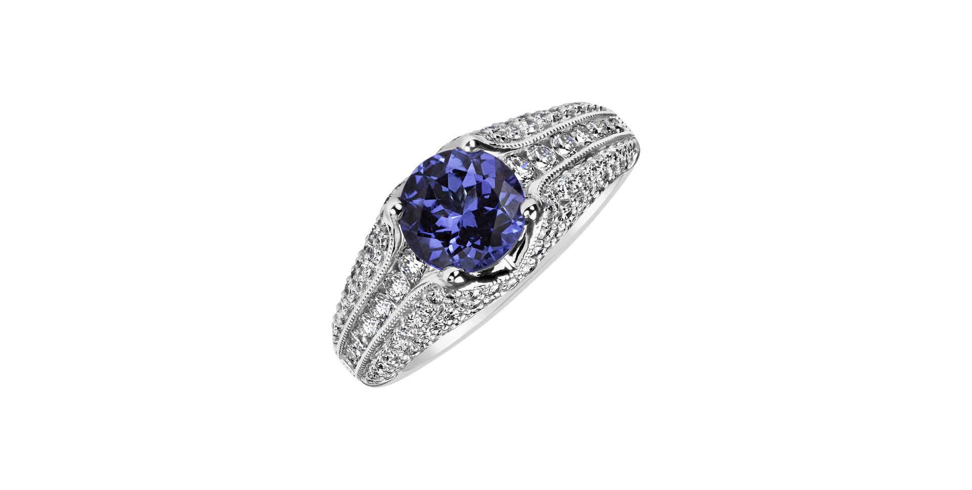 18ct white gold diamond ring with Tanzanite Andromeda Dream