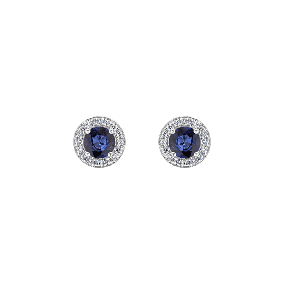 Diamond earrings with Sapphire Sparkling Rain