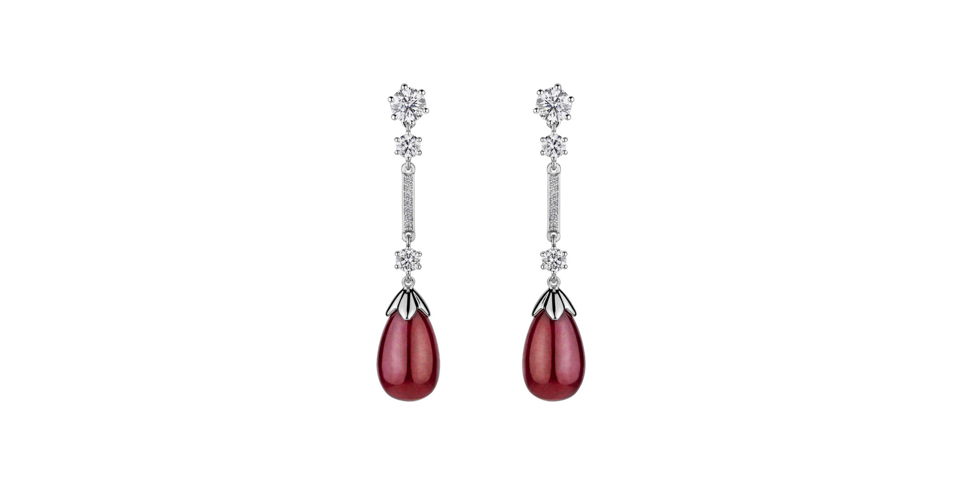 Diamond earrings with Ruby Kingdom of Sadness