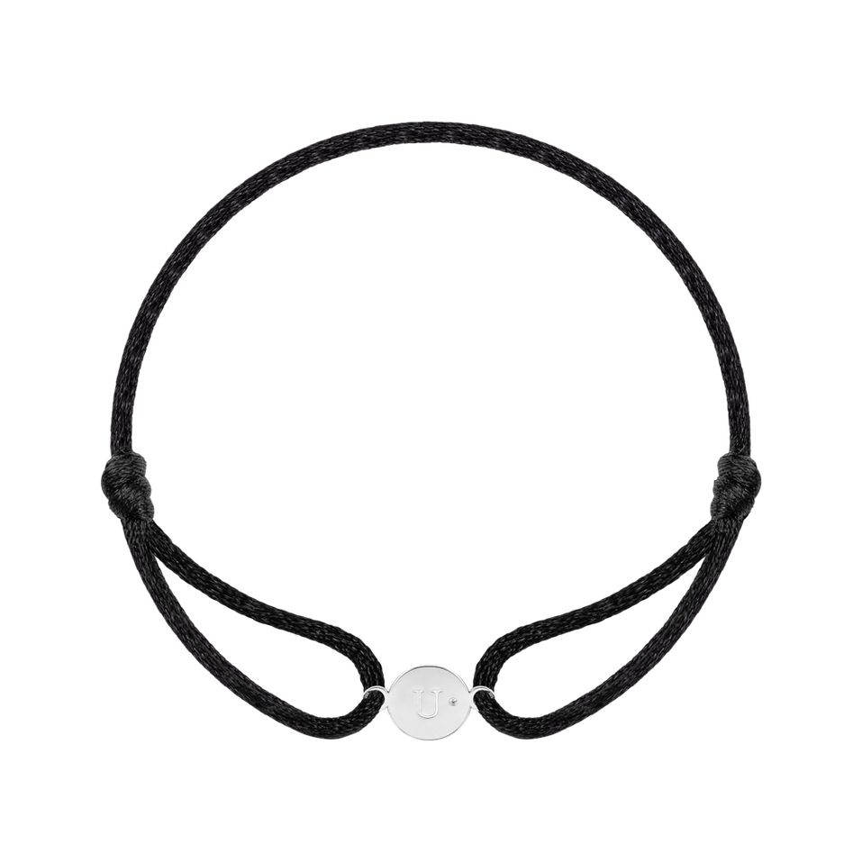 Diamond bracelet Circle Letter U