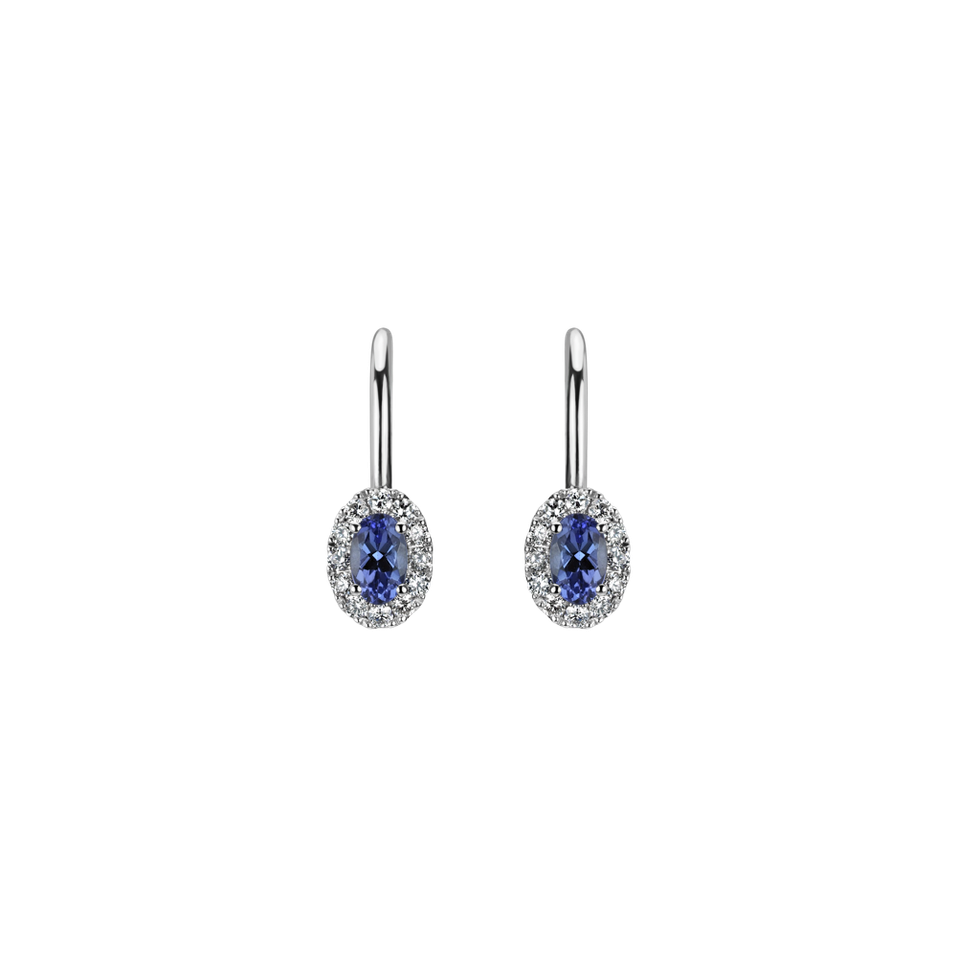 14ct white gold diamond earrings with Tanzanite Imperial Allegory