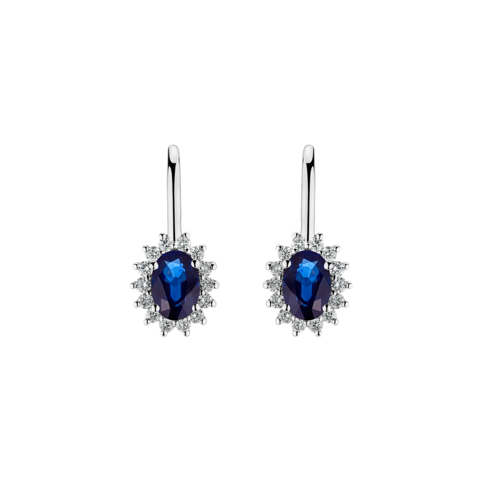 Diamond earrings with Sapphire Princess Sparkle