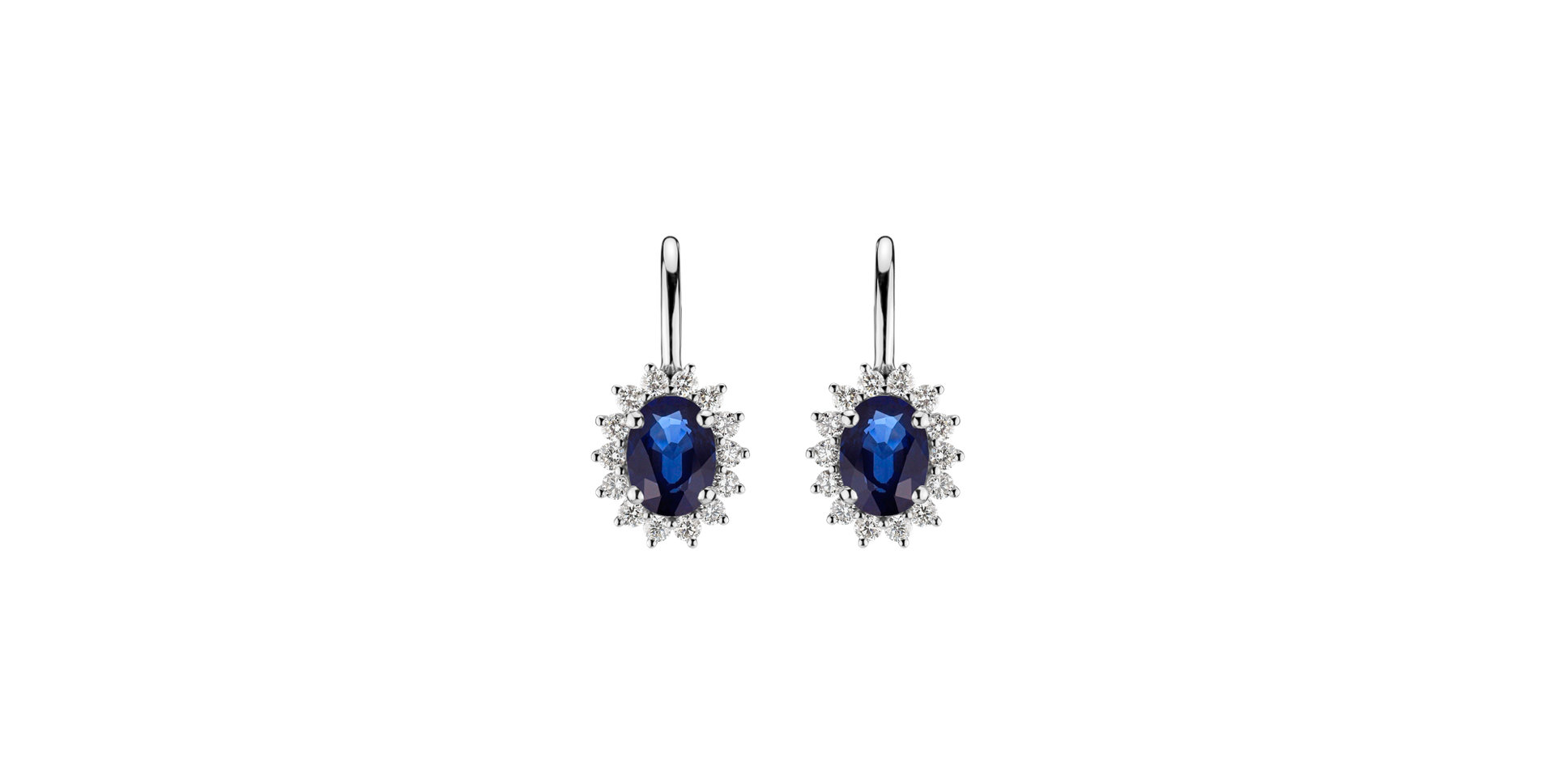 Diamond earrings with Sapphire Princess Sparkle