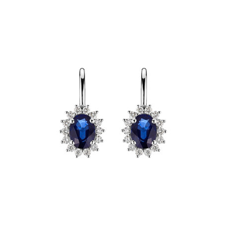 Diamond earrings with Sapphire Princess Sparkle