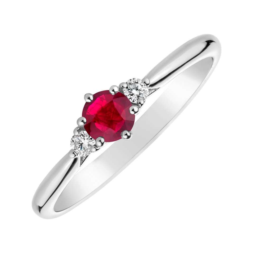 Diamond ring with Ruby Midnight Serenity
