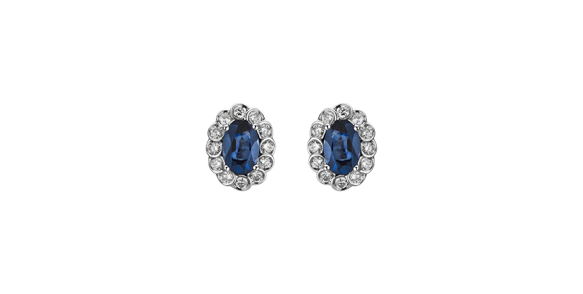 Diamond earrings with Sapphire Princess