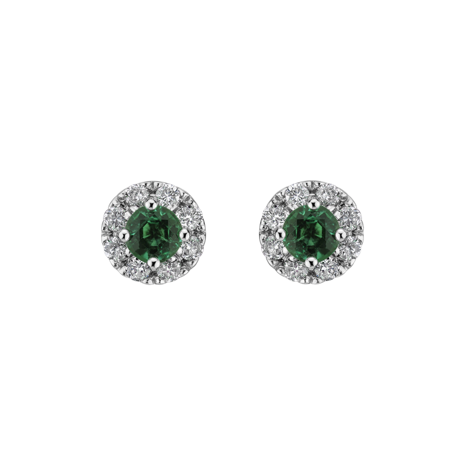 Diamond earrings with Emerald Everyday Glow