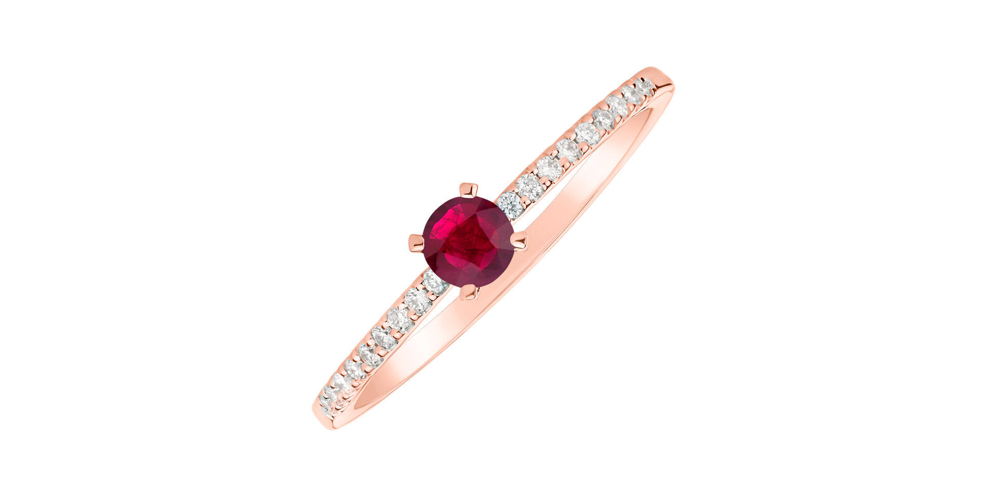 Diamond ring with Ruby Gem Simplicity