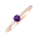 Diamond ring with Amethyst Gem Simplicity2