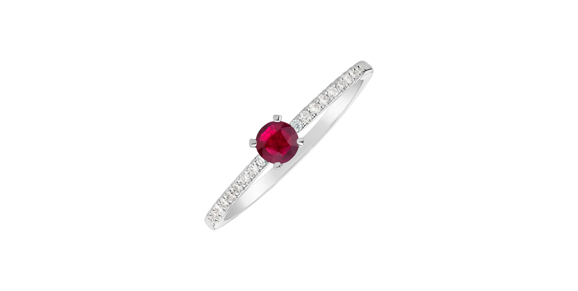Diamond ring with Ruby Gem Simplicity