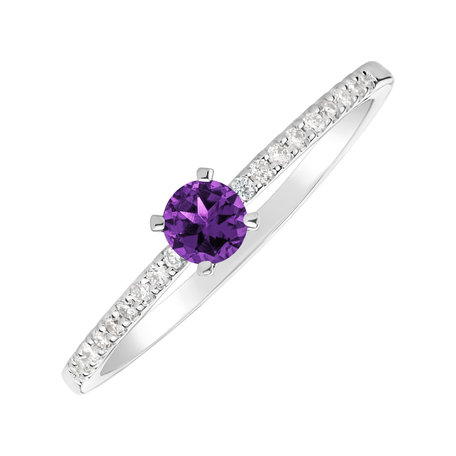 Diamond ring with Amethyst Brazil Gem Simplicity brazil